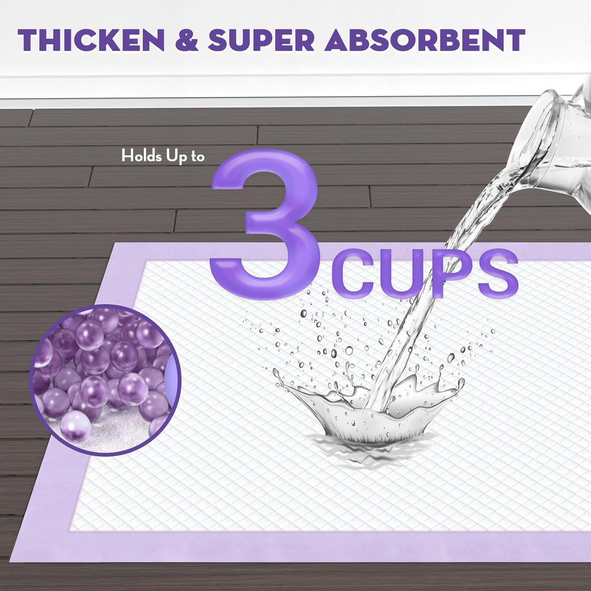 CROCI Puppy Pads 22x22in Small with Adhesive Tabs, Dog Pee Pads Absorbs Up to 3 Cups Potty