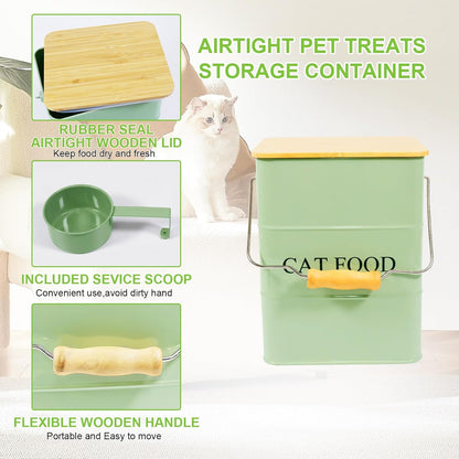 Cat Food storage container Cat Treats Jar,5~6 lb Metal food treats tin for Cat, pet snacks