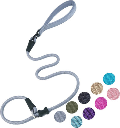 Slip Lead Dog Leash，Strong Nylon Rope Leash and Padded Handle,No Pull Outdoor Walking Training Lead