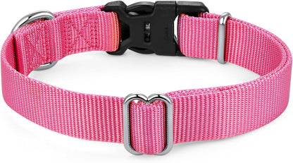 Mikivery Nylon Dog Collar with Quick Release Buckle Soft Adjustable Sturdy for Small Medium Large