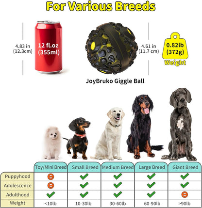 Dog Ball for Aggressive Chewers - Interactive Dog Toy Balls Fun Squeaky Sound to Keep Them Busy