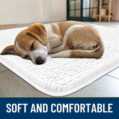Smiry Dog Door Mat for Muddy Paws 36x24, Absorbs Moisture and Dirt Doormat, Non-Slip Washable Quick