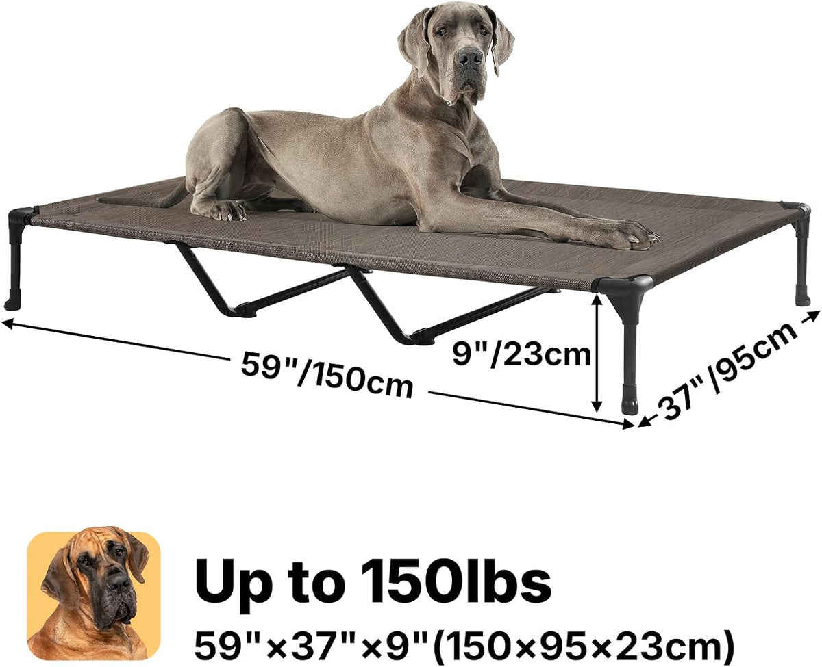 Veehoo Outdoor Elevated Dog Cot Bed, Cooling Raised Pet Bed for XX-Large Dog, Washable Breathable