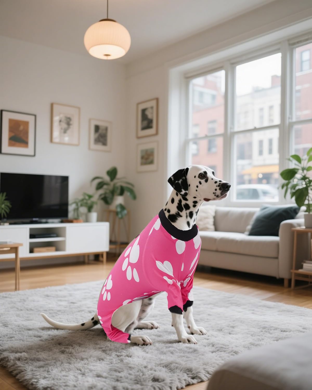 PET SHOW 4 Pack Dog Pajamas for Extra Large Dogs Girl Soft Stretchy PJs Paw Floral Jumpsuit Dog