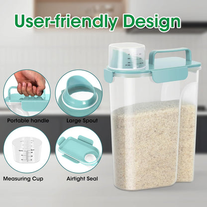 TBMax Airtight Rice Container 10 Lbs Cereal Dispenser, Small Pet Cat Dog Food Storage Container
