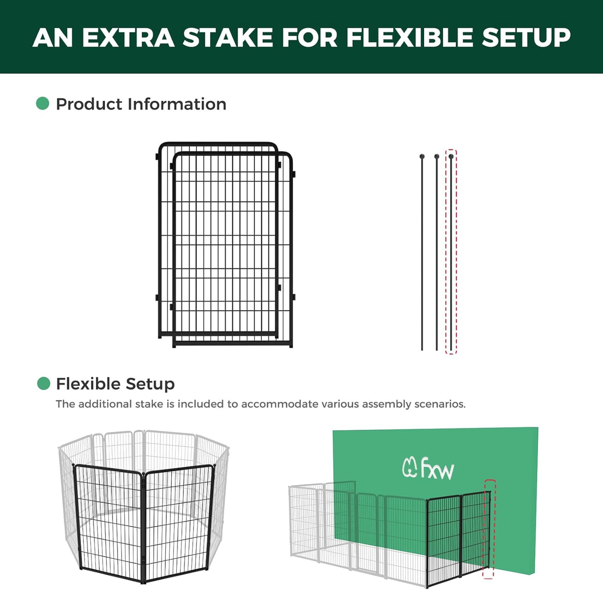 FXW Homeplus Unleashed Indoor Dog Playpen - Stress-Free and Safe Play, Heavy Duty 45 Inch 2 Wire