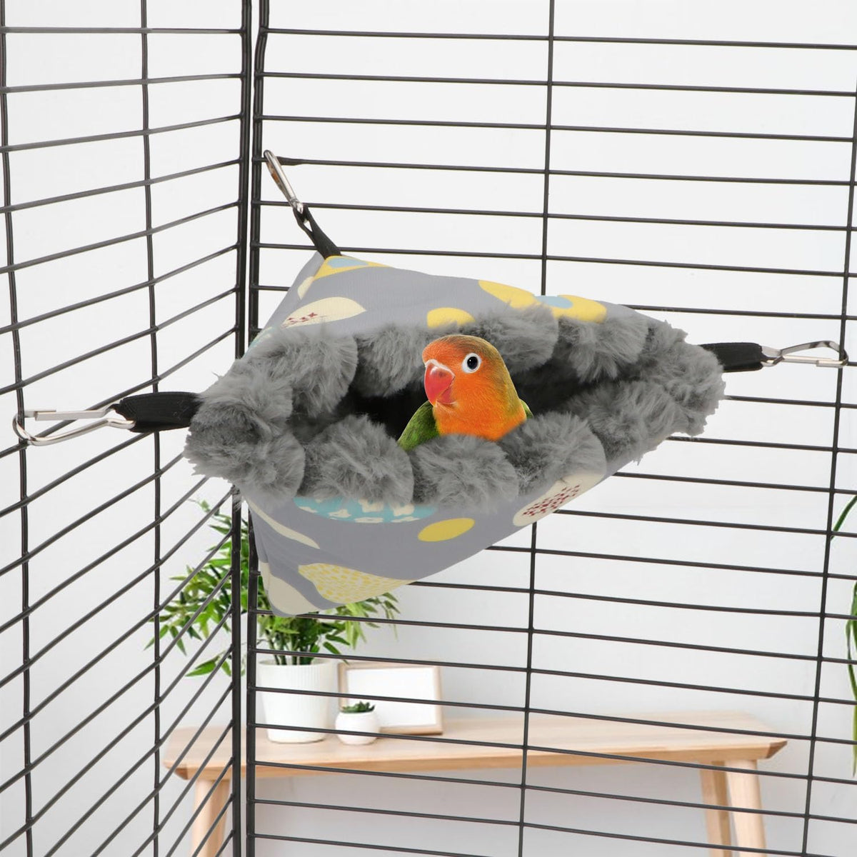 Wontee Bird Nest House Winter Warm Hanging Hammock Bird Bed Snuggle Hut for Parakeets Budgies
