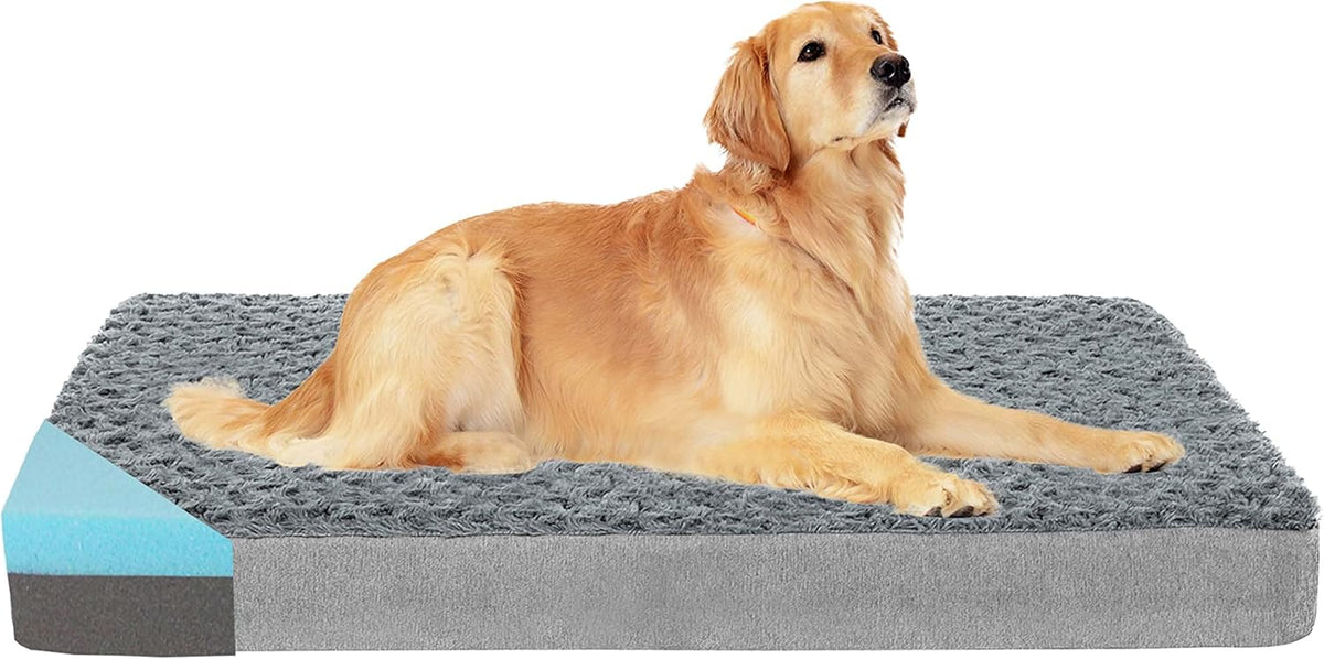 Orthopedic Memory Foam Dog Bed, Cooling Dog Beds for Extra Large Dogs -Waterproof Pet Bed for Crate