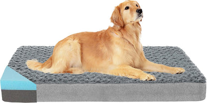 Orthopedic Memory Foam Dog Bed, Cooling Dog Beds for Extra Large Dogs -Waterproof Pet Bed for Crate