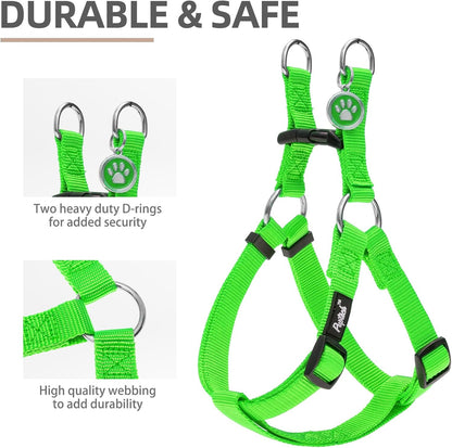 PUPTECK No Pull Dog Harness Soft Adjustable Basic Nylon Step in Puppy Vest Outdoor Walking with ID