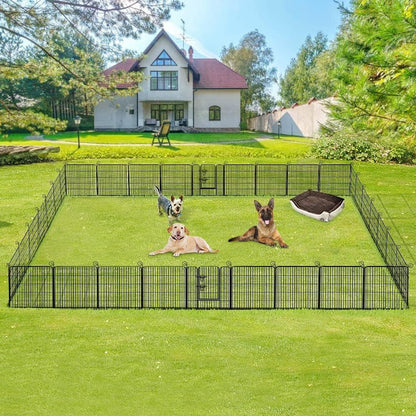 BestPet Dog Playpen Indoor 32 inch 32 Panels Metal Dog Pen Pet Dog Fence Outdoor Exercise Pen with