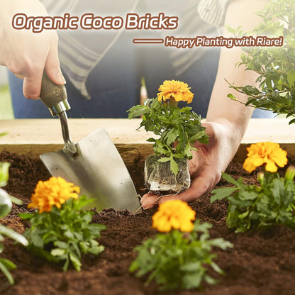 Riare 8pcs Organic Coco Coir Bricks Soil Blocks- 100% Natural Compressed Coco Peat Brick Coconut