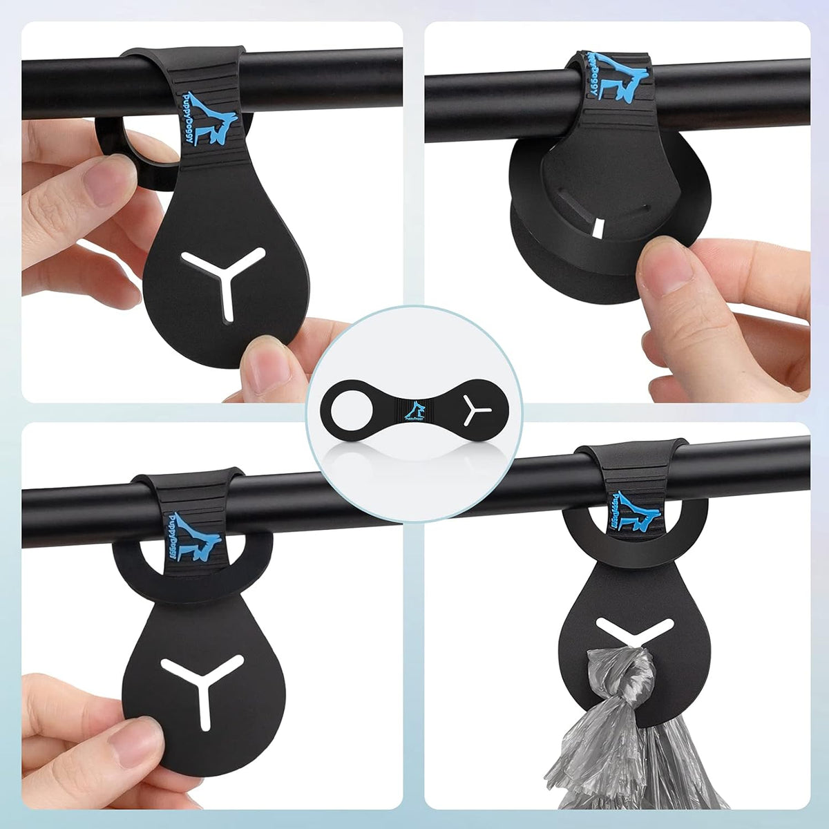 PuppyDoggy Dog Poop Bag Holder for Leash Waste Bag Carrier Dog Poop Bag Dispenser for Walking