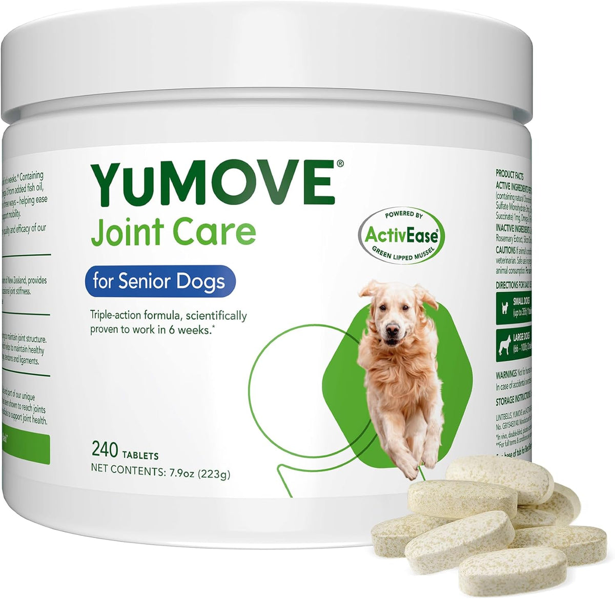 Yumove Hip & Joint Supplement for Dogs - with Glucosamine Chondroitin, Omega 3, Hyaluronic Acid