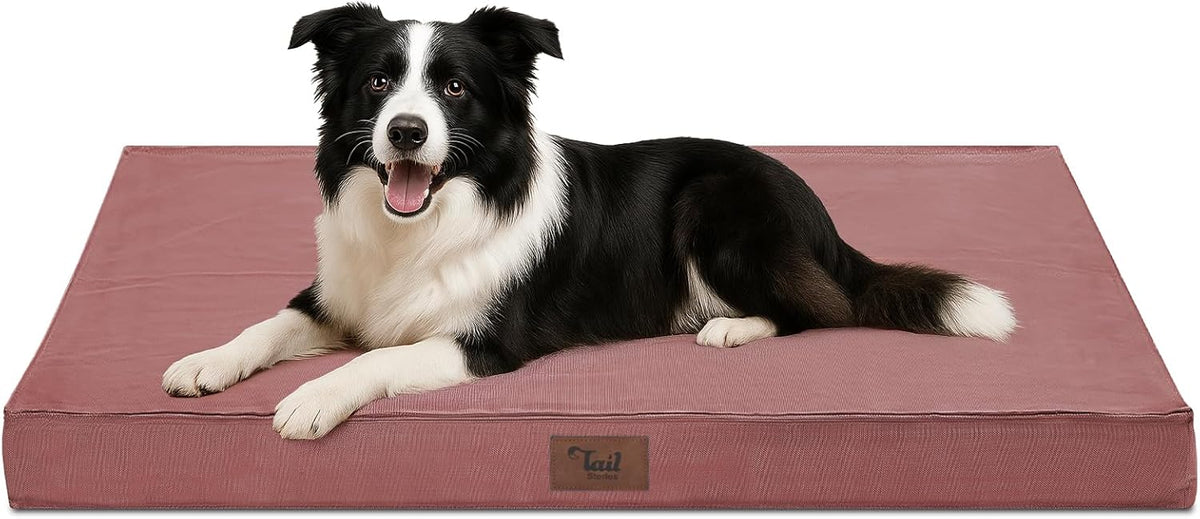 Outdoor Dog Bed for Medium Dogs, Waterproof Dog Crate Bed for Puppy Beds, Orthopedic Egg Crate Foam