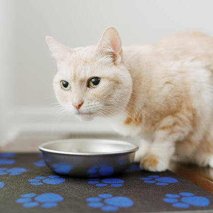 Americat Cat Feeding Mat Machine Washable, Waterproof, No-Slip Cat Placemat Protect Floors from