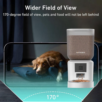 Automatic Dog & Cat Feeder with Camera & WiFi – 8L/34 Cups, 1080P Night Vision, 2.4 & 5G WiFi