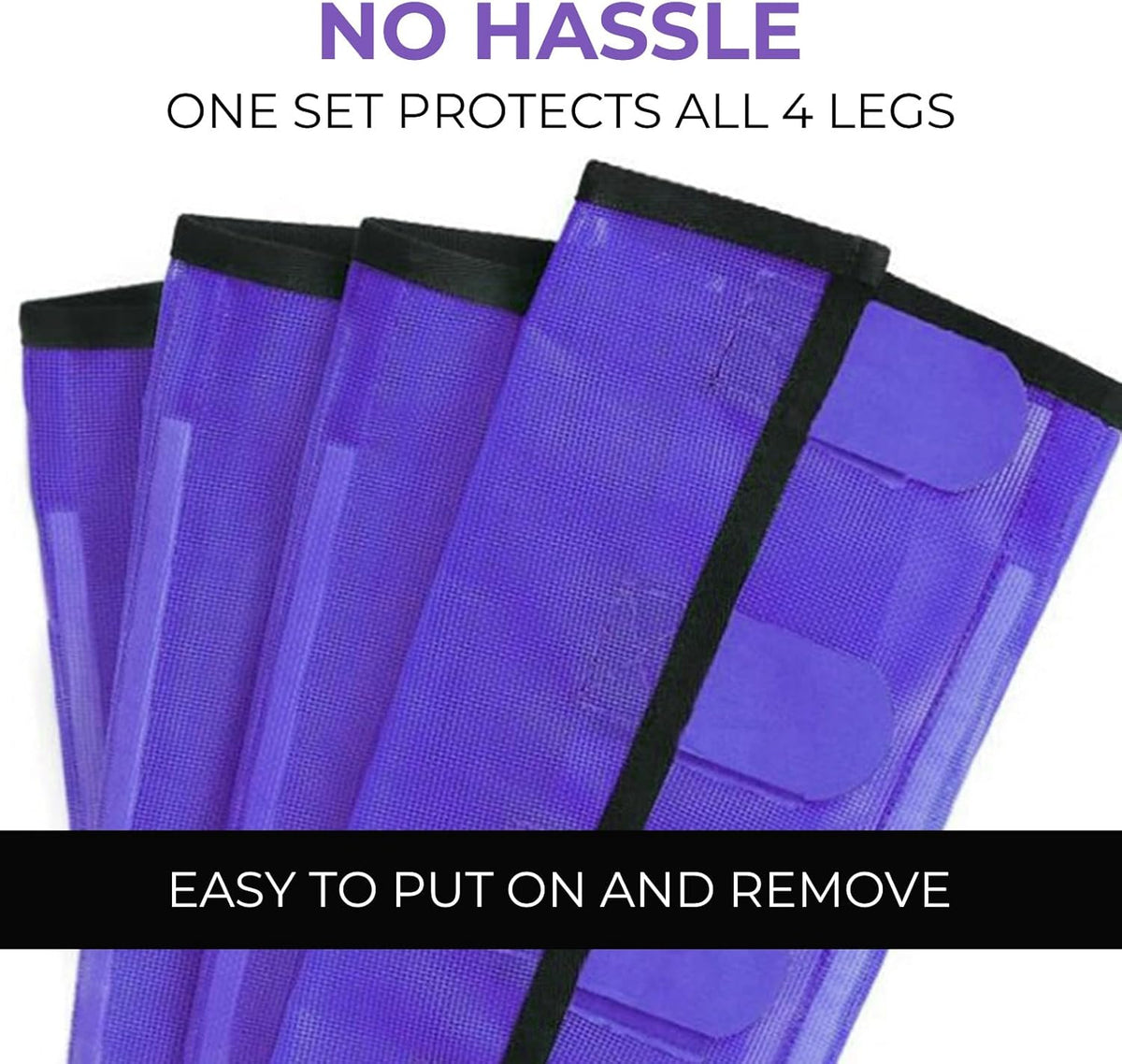 Mesh Horse Fly Boots Set of 4，Adjustable and Universal Loose Fitting & Non-Slip Horse Fly Leggings
