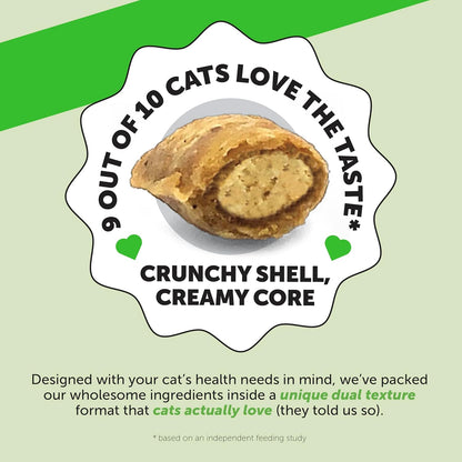 Cat Hairball Support Crunchy & Creamy Chews, Hairball Remedy Cat Treats, Furball Treatment