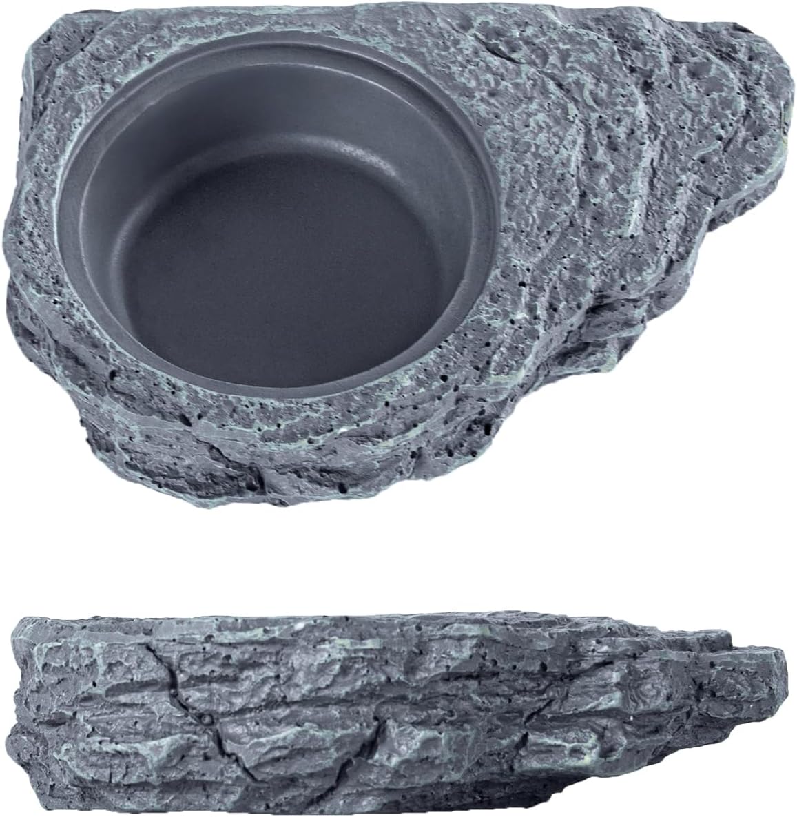 Wacool Magnetic Gecko Ledge - Single Bowl Reptile Feeding Tray with 3 Feeding Cups for Geckos