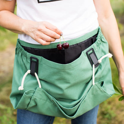 Roo Gardening Apron with Pockets & Harvesting, Picking Pouch - Adjustable, Water-resistant