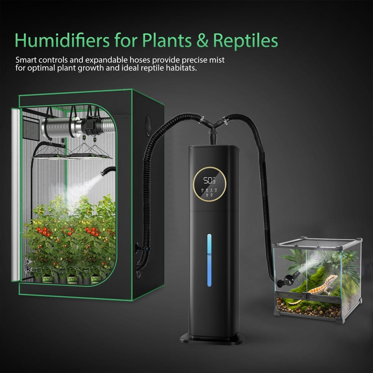 Humidifiers for Plants, 2.1Gal/8L Plant Humidifier Indoor, Reptile Fogger Mister with Precise