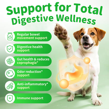 Premium Dog Digestive Enzymes and Probiotics with Pumpkin for Gut Health Support - Daily Chews for
