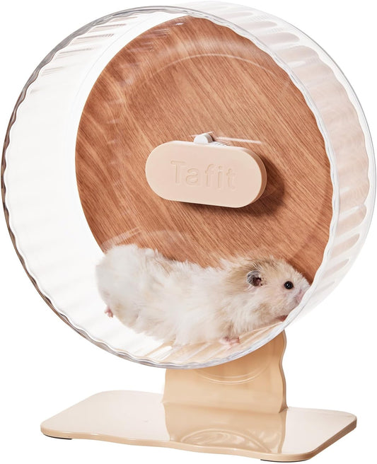 Silent Hamster Wheel 10.5 Inch Dual-Bearings Quiet Running Exercise Wheels with Wood Grain