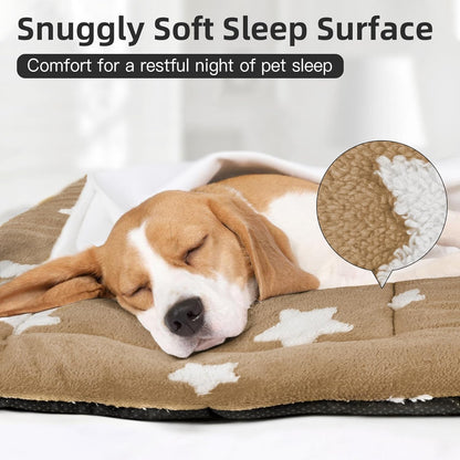 Mora Pets Cat Bed for Indoor Cats Washable Dog Crate Pad Cute Star Dog Bed Mat for Small Dogs Pet
