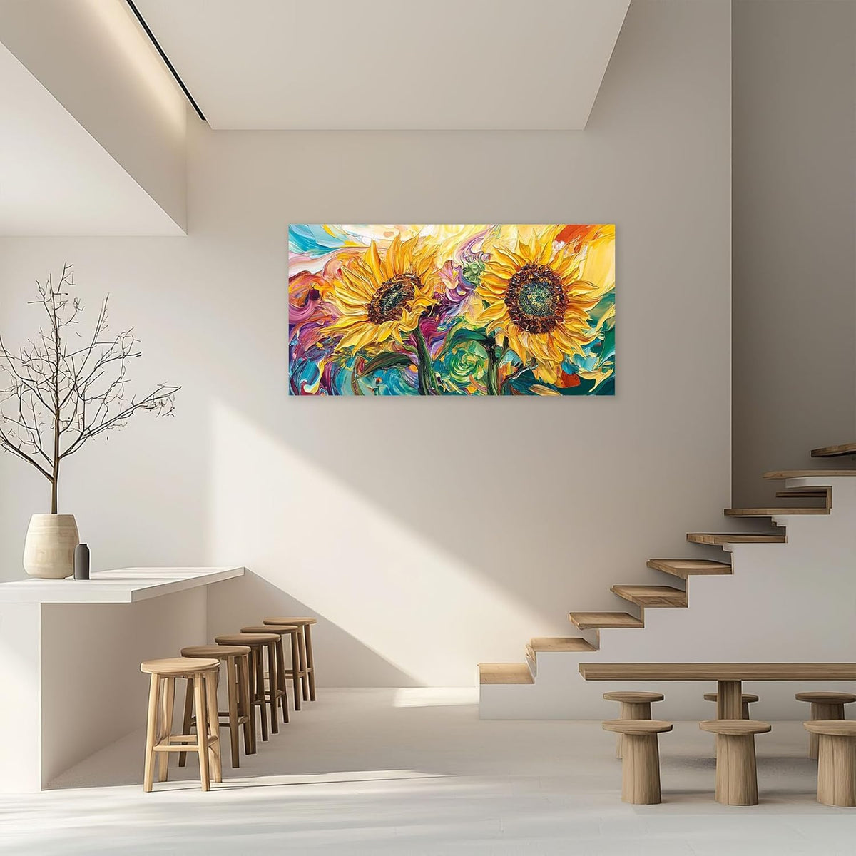 Large Sunflower Wall Art Canvas Living Room Floral Flower Pictures Framed Prints Oversize Wall