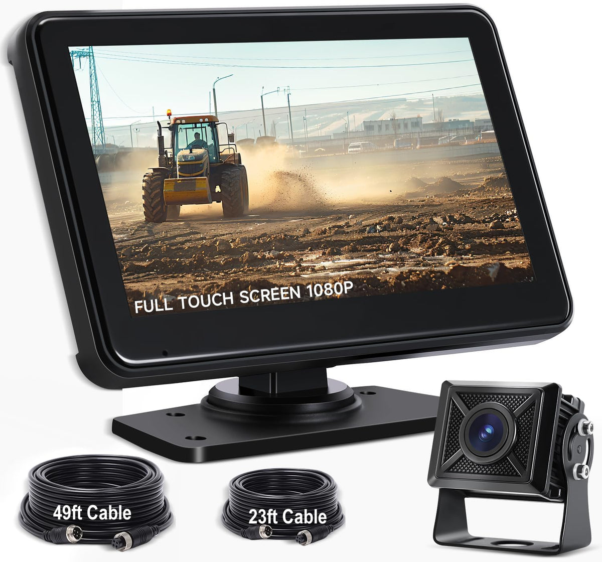 AHD1080P Wired Backup Camera with 7'' Touch Screen Monitor, Rear View Camera System for
