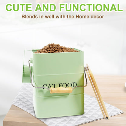 Cat Food storage container Cat Treats Jar,5~6 lb Metal food treats tin for Cat, pet snacks