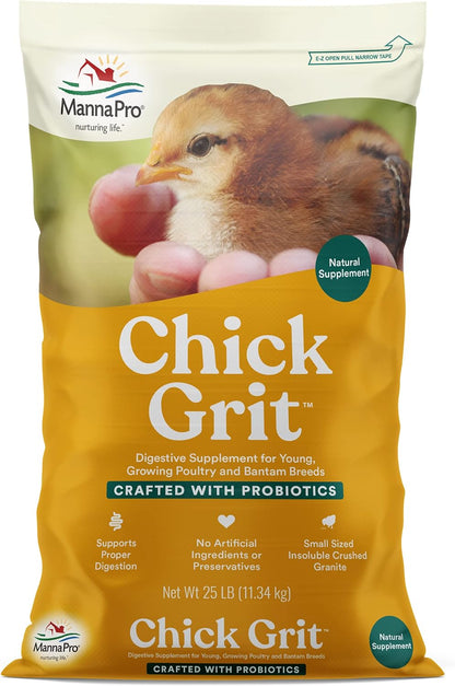 Manna Pro Chick Grit, Digestive Supplement for Young Poultry and Bantam Breed, Probiotics to