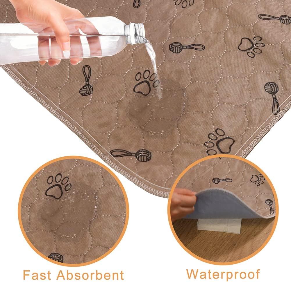 Peepeego 2Pack Pee Pads for Dogs Reusable+Free Dog Comb, Waterproof Rug 36"x72", Absorbent Puppy