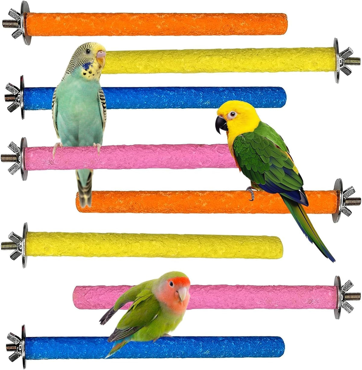 Hamiledy Bird Grinding Perch for Parrots Sand Bird Perches Claw Trim Cage Perches for Parakeets