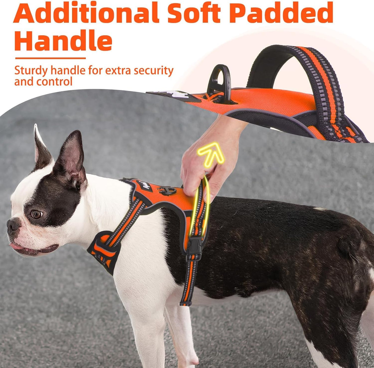 PUPTECK No Pull Dog Harness Small Sized, Adjustable Reflective Dog Harness with Handle Easy