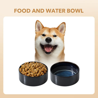 Ceramic 7.3inch Dog Bowl for Medium Breed Dogs, Anti-Slip and Weighted Pet Food and Water Dishes