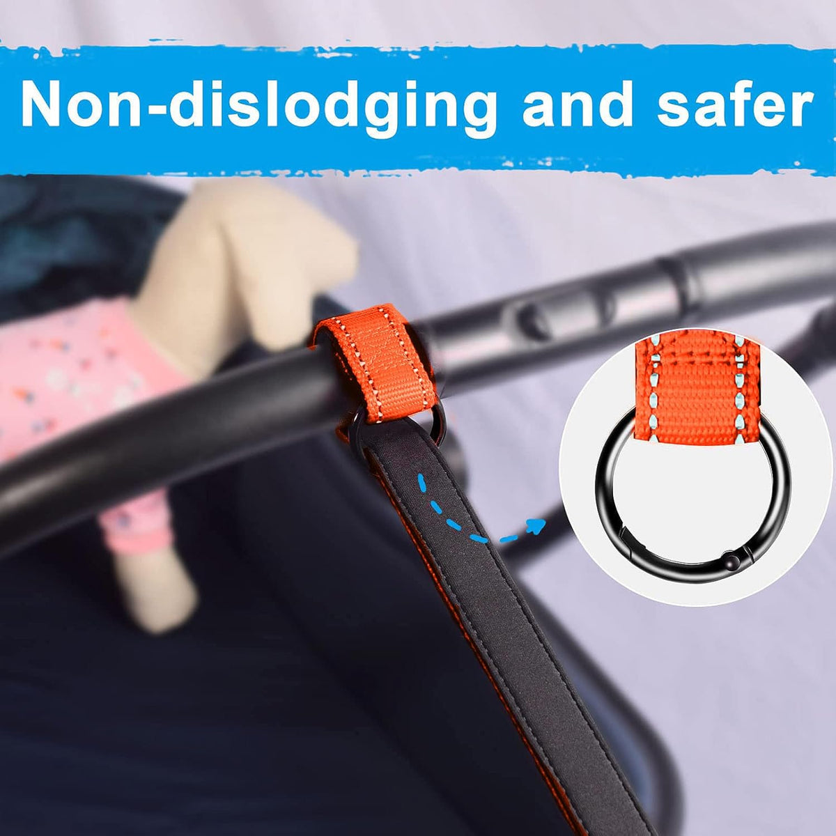 PetBonus Short Dog Leash, Safety Wrist Strap for Retractable Dog Leash, Reflective Design and
