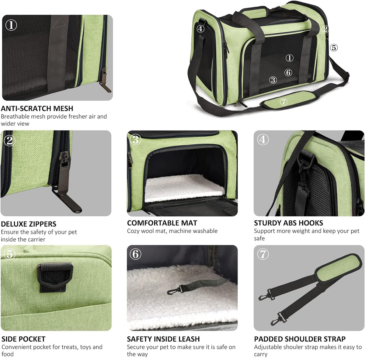 Large Cat Carriers Dog Carrier Pet Carrier for Large Cats Dogs Puppies up to 25Lbs, Big Dog Carrier