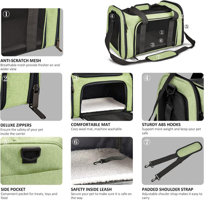 Large Cat Carriers Dog Carrier Pet Carrier for Large Cats Dogs Puppies up to 25Lbs, Big Dog Carrier