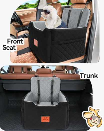 Dog Car Seat for Small/Medium Dogs Under 35lbs,Memory Foam Dog Booster Seats,Detachable and