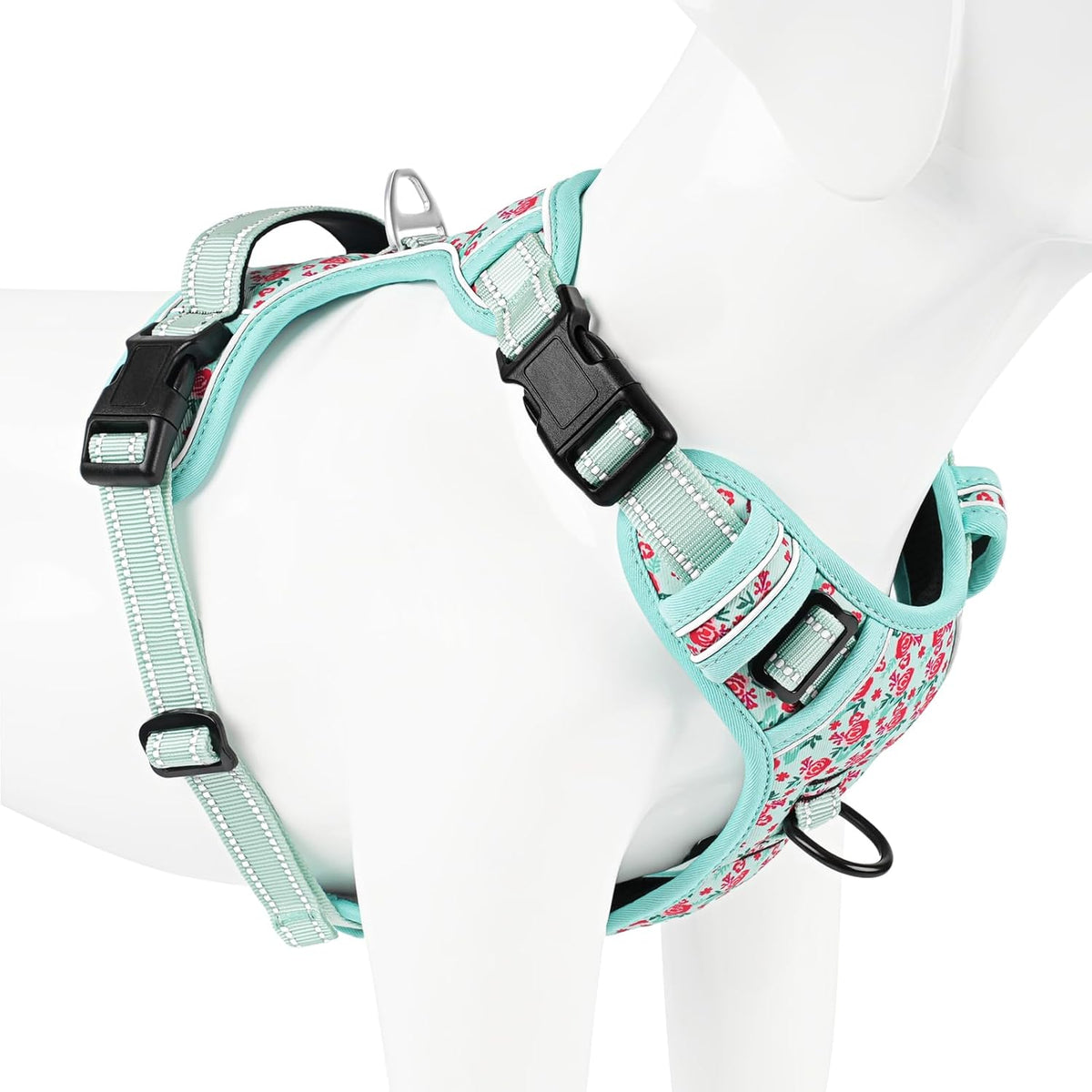 Timos Dog Harness, No-Pull Pet Harness with 2 Leash Clips, 3 Snap Buckles Adjustable Soft Padded