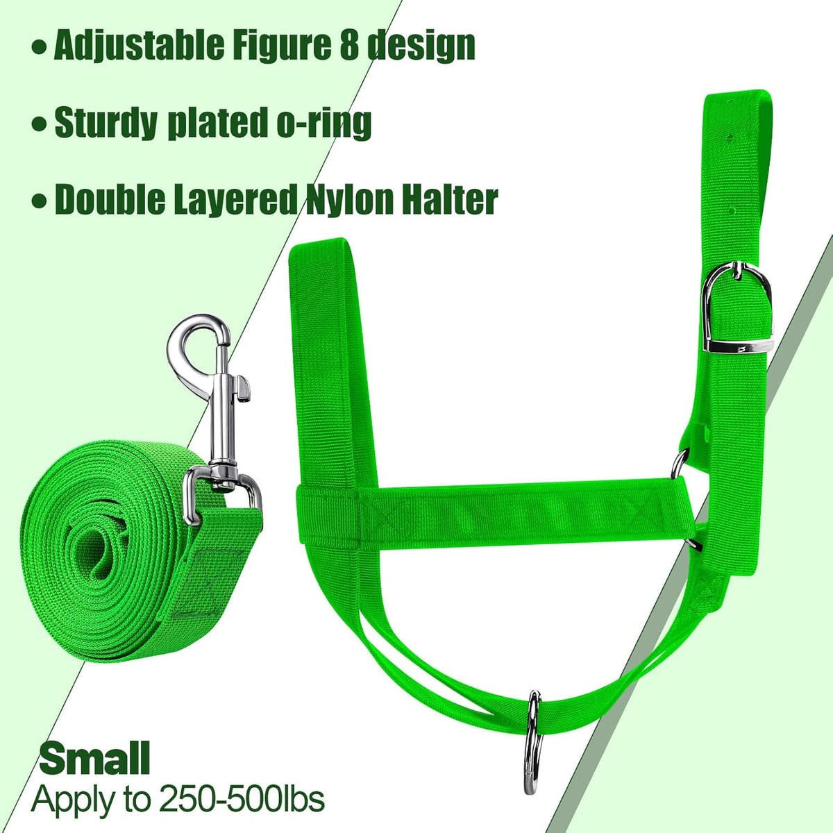 Hillban Cow Halter Cattle Halters Adjustable Calf Halter with Leading Rope for Miniature Horse