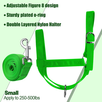 Hillban Cow Halter Cattle Halters Adjustable Calf Halter with Leading Rope for Miniature Horse
