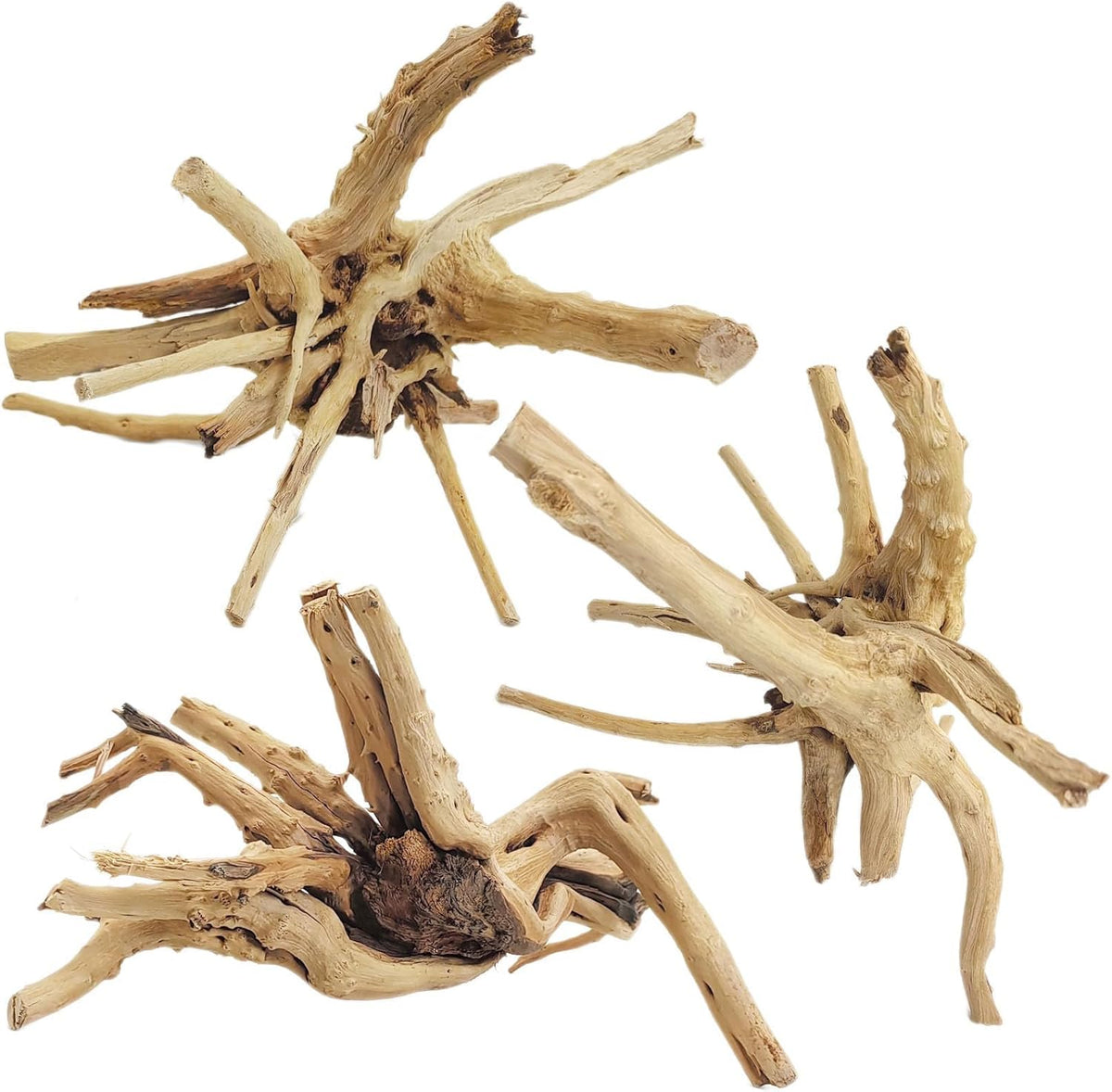Tfwadmx Aquarium Driftwood, 7-11" Spider Wood Sinkable Driftwood for Fish Tank Decorations Natural