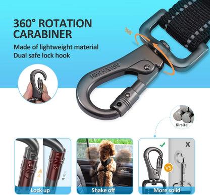 Dog Seat Belt 3-in-1 Car Harness for Dogs Adjustable Safety Seatbelt for Car Nylon Reflective