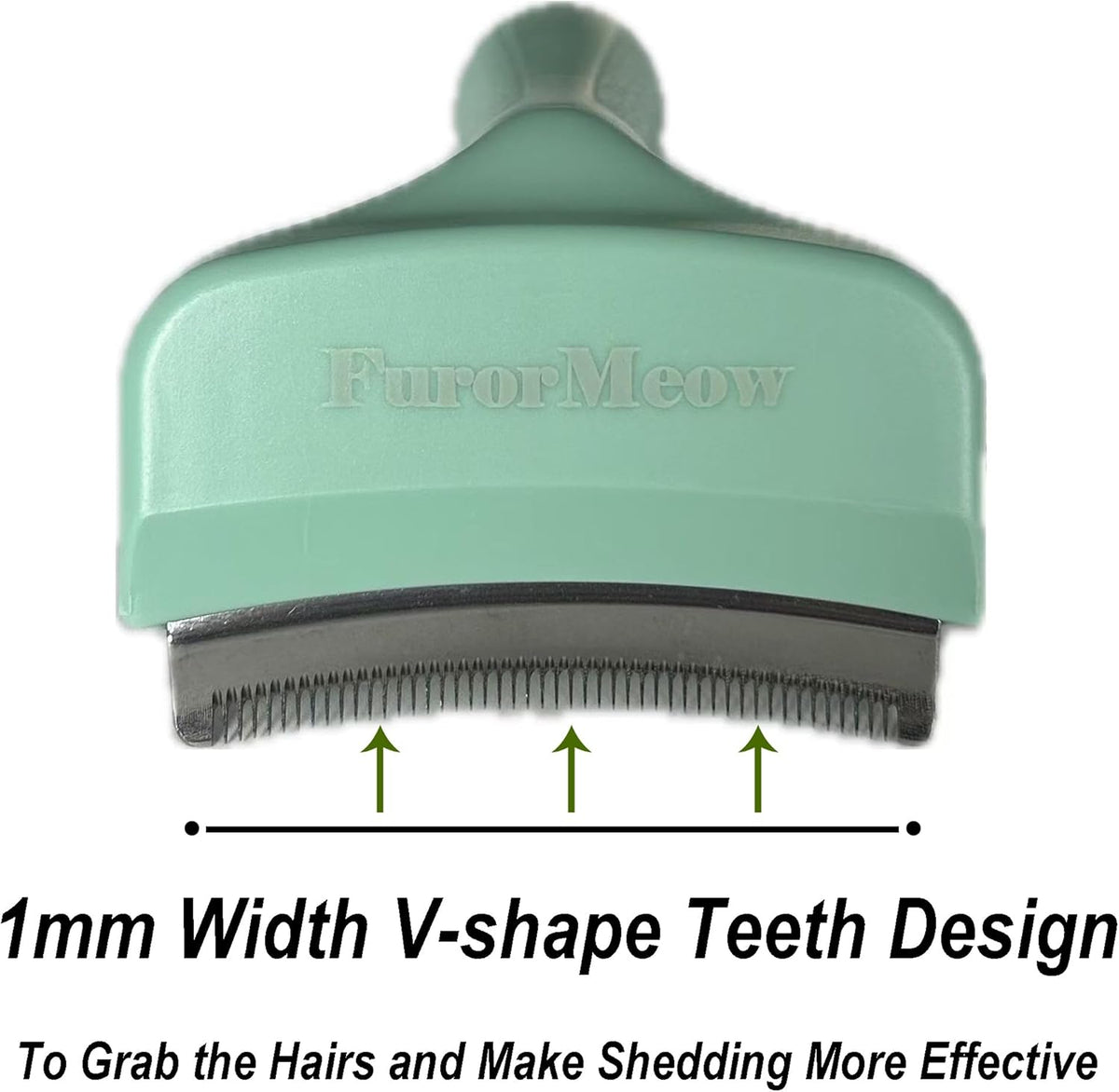 Pet Deshedding Tool with Curve Blade, Cat Grooming Brush, Tight V-shaped Teeth Shedding Comb for
