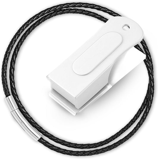 White Dog Clicker with Necklace - Clickers for Pet Training - Dog Training & Behavior Aids Easy to