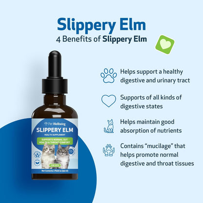 Pet Wellbeing Slippery Elm for Cats - Organic Herb, Supports Healthy Digestive Tract, Gut Lining