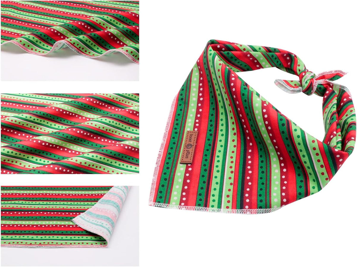 lionet paws Christmas Dog Bandana,Fabric Dogs Kerchief for Small Medium Large Dogs,Dog Cotton